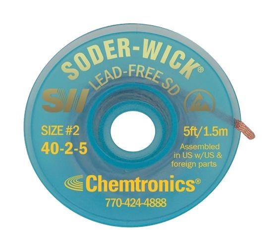 Chemtronics 6015 Desoldering Braid, 1.524M, 0.76mm