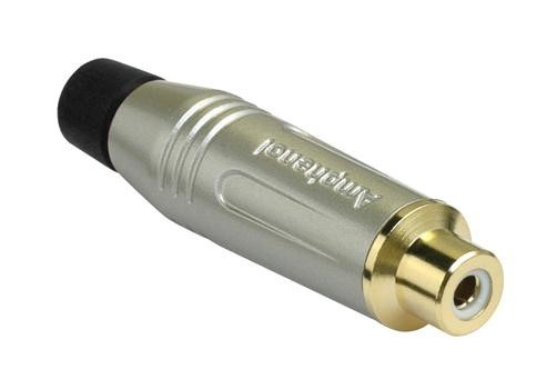 Amphenol Sine/tuchel Acjr-Sbk Rca Connector, Jack, 2Pos, Satin/black