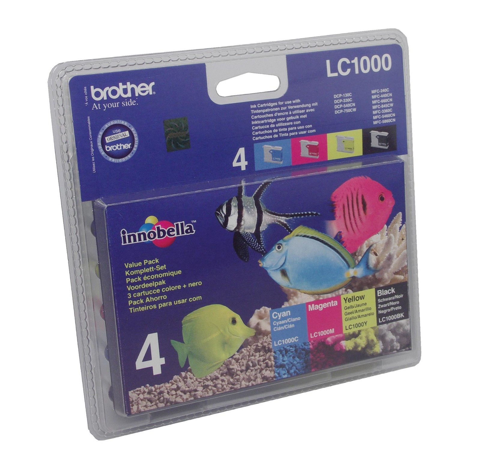 Brother Lc1000Valbp Ink Cart, Lc1000, 4 Colour Multipack