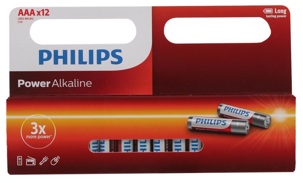 Philips Powerlife Aaa 12Pk Battery, Power Alkaline Aaa 12Pk,philips