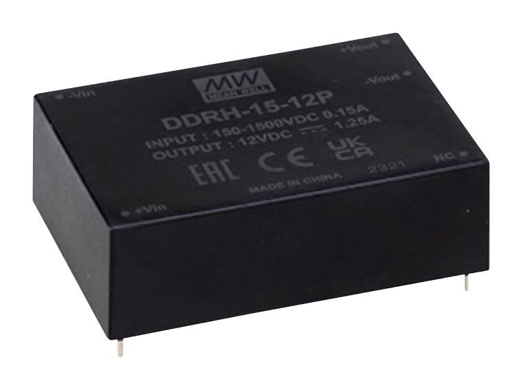 MEAN WELL Ddrh-15-15P Dc-Dc Converter, 15V, 1A
