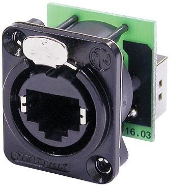 Neutrik Ne8Fdp-B In-Line Adapter, Rj45 8P Jack-Jack