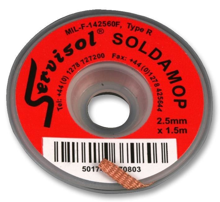 Servisol 200004320 Desoldering Braid, 2.5mm x 1.5M