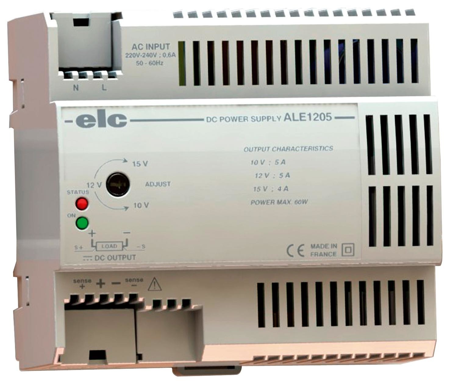 Elc Ale1205. Modular Power Supply, Din Rail, 60W