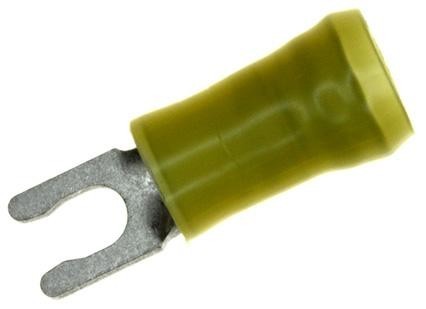 Amp Connectors / Te Connectivity 52941-1 Terminal, Spade/fork, #6, Crimp, Yellow