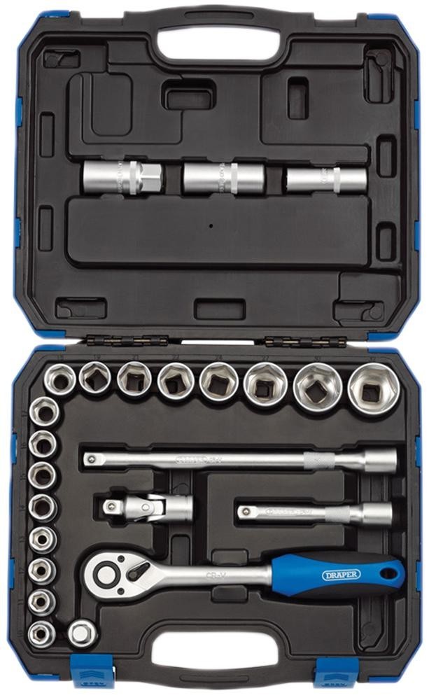 Draper Tools 16362 Metric Socket Set, 24Pc, 1/2