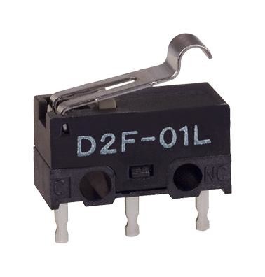 Omron D2F-01Fl3 Microswitch, Spdt, 0.1A, 30Vdc, 75Gf/tht