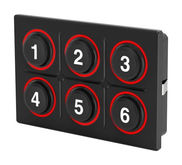 EAO K09-00.000007 Rugged Keypad, 6 Key, 12V, 107 X 69 mm