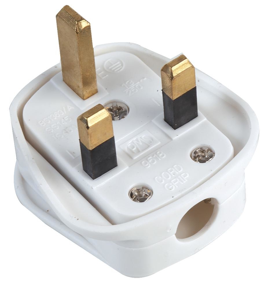 Pro Elec 9518 13A White Plug, 13A, White