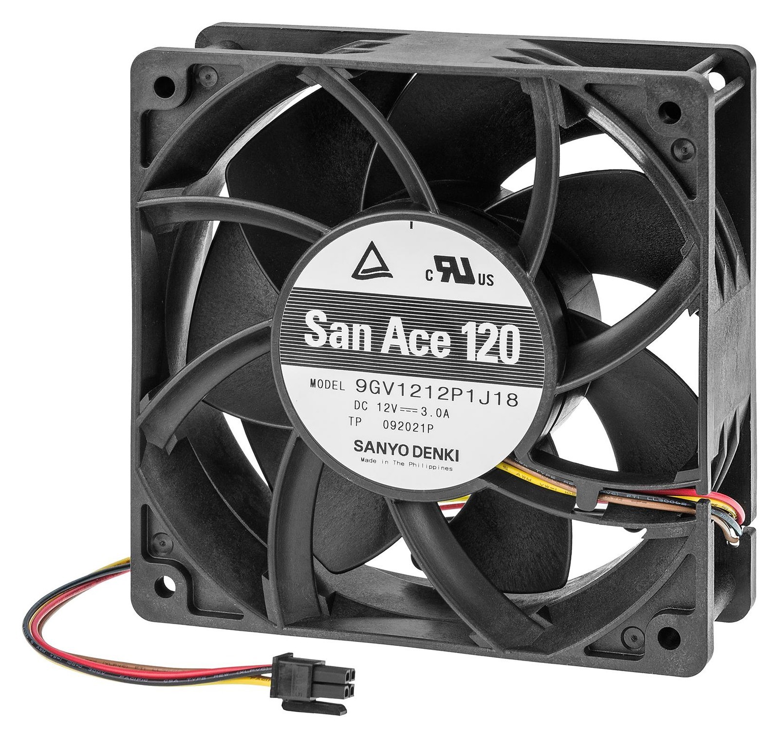 Sanyo Denki 9Gv1212P1J18 Axial Fan, 120mm, 12Vdc, 224Cfm, 64Dba