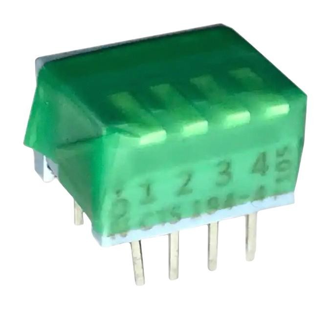 Cts 194-4Mst Dip Switch, 0.1A, 50Vdc, 4Pos, Tht