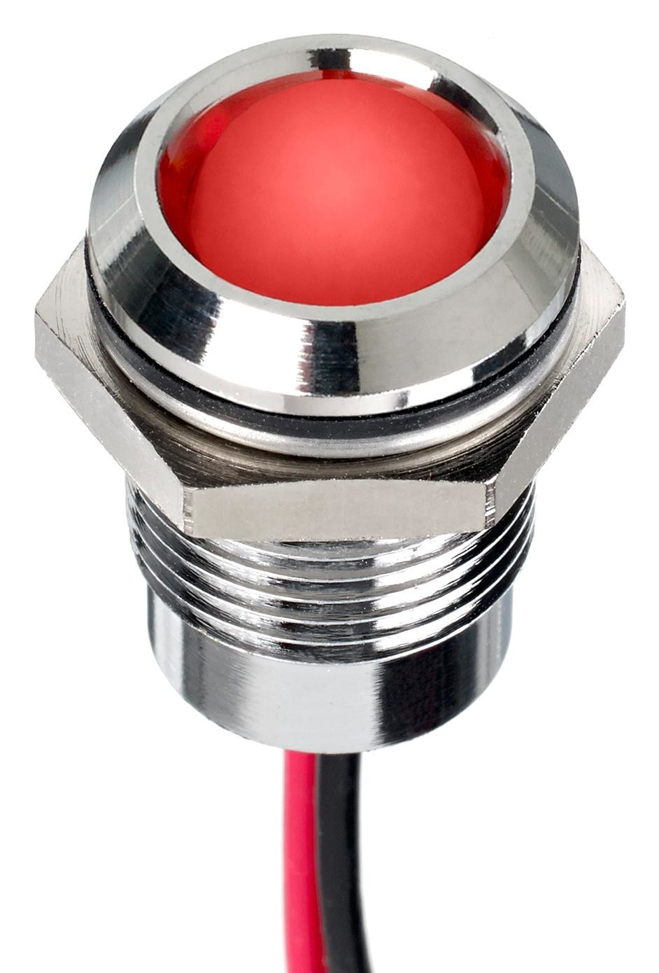 APEM Q14P5Cxxhr24E Led Panel Indicator, Red, 14mm, 24Vdc