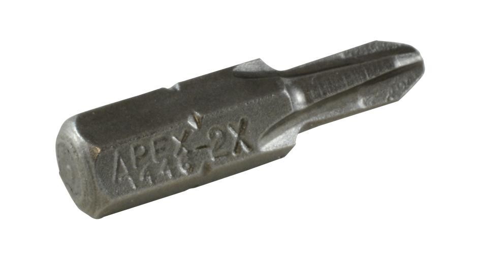 Utica 446-2X Hex Bit, Phillips, #2X25mm, Tool Steel