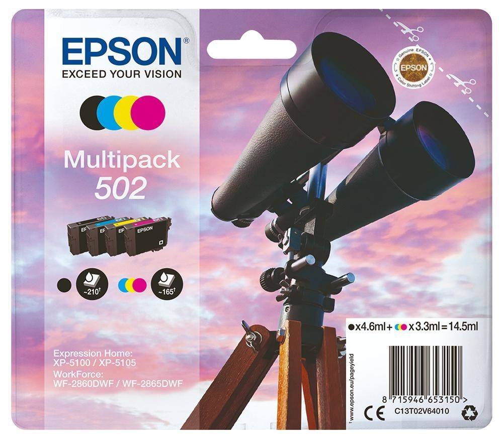 Epson C13T02V64010 Ink Cartridge, T02V6, Bcmy, Epson