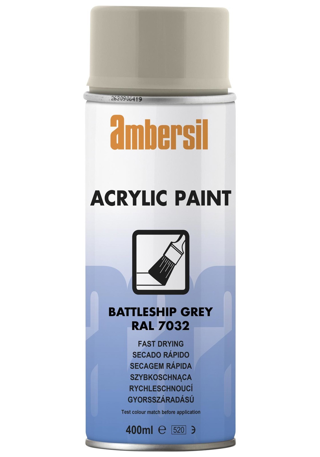Ambersil Acrylic Paint, Grey Ral 7032, 400Ml Conformal Coating, Aerosol, Grey, 400Ml
