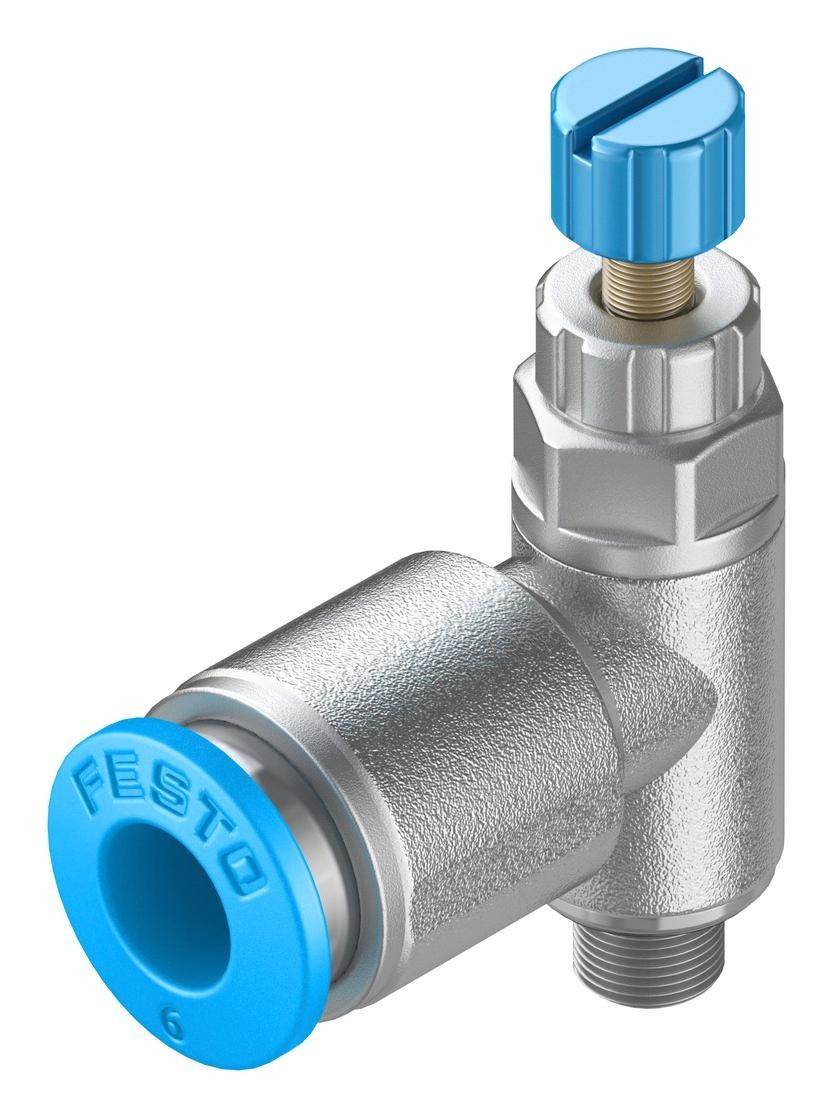 Festo Grla-M5-Qs-6-Rs-D One-Way Flow Ctrl Valve, Qs-6-M5, 10Bar