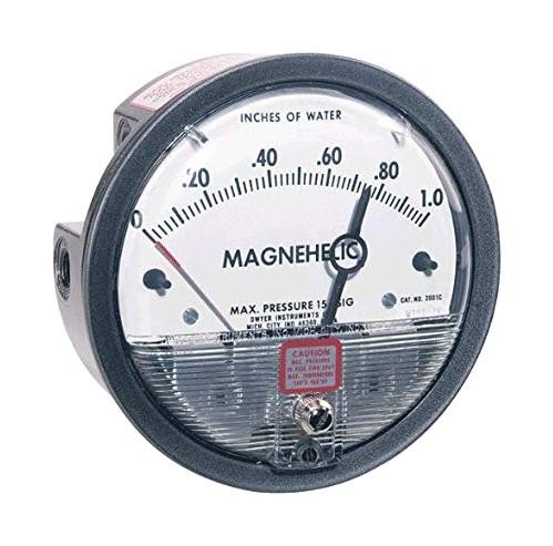 Dwyer 2001-Lt Pressure Gauge, 1Inch-H2O, 1/8