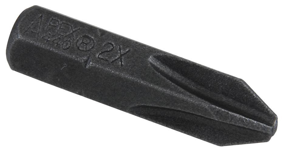 Apex 440-2X Hex Bit, Phillips, #2X25mm, Tool Steel