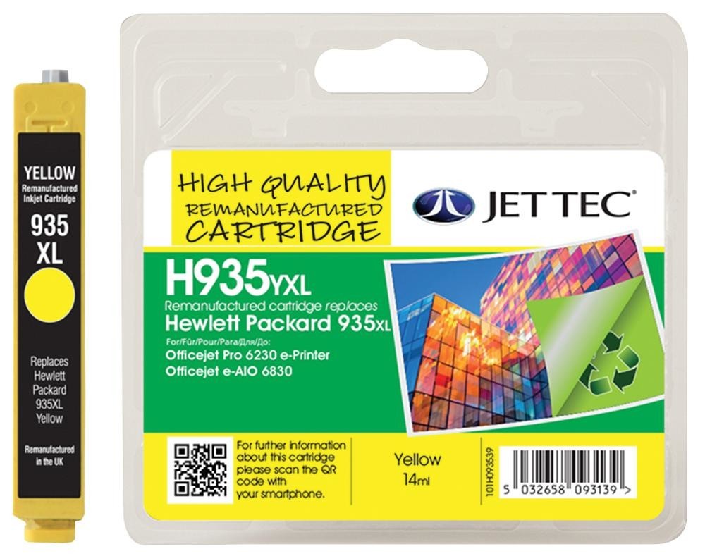 Jet Tec 101H093539 Ink Cart, Reman, Hp935Xl Yellow