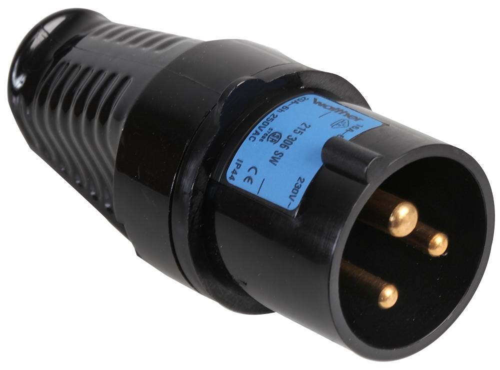 Walther 215306Sw Plug, 16A, 240V, Black, 2P+E Way