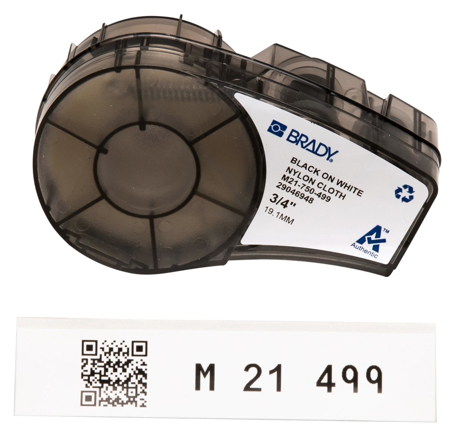 Brady M21-750-499. Label, Tape, 0.75Inx16Ft, Black/white