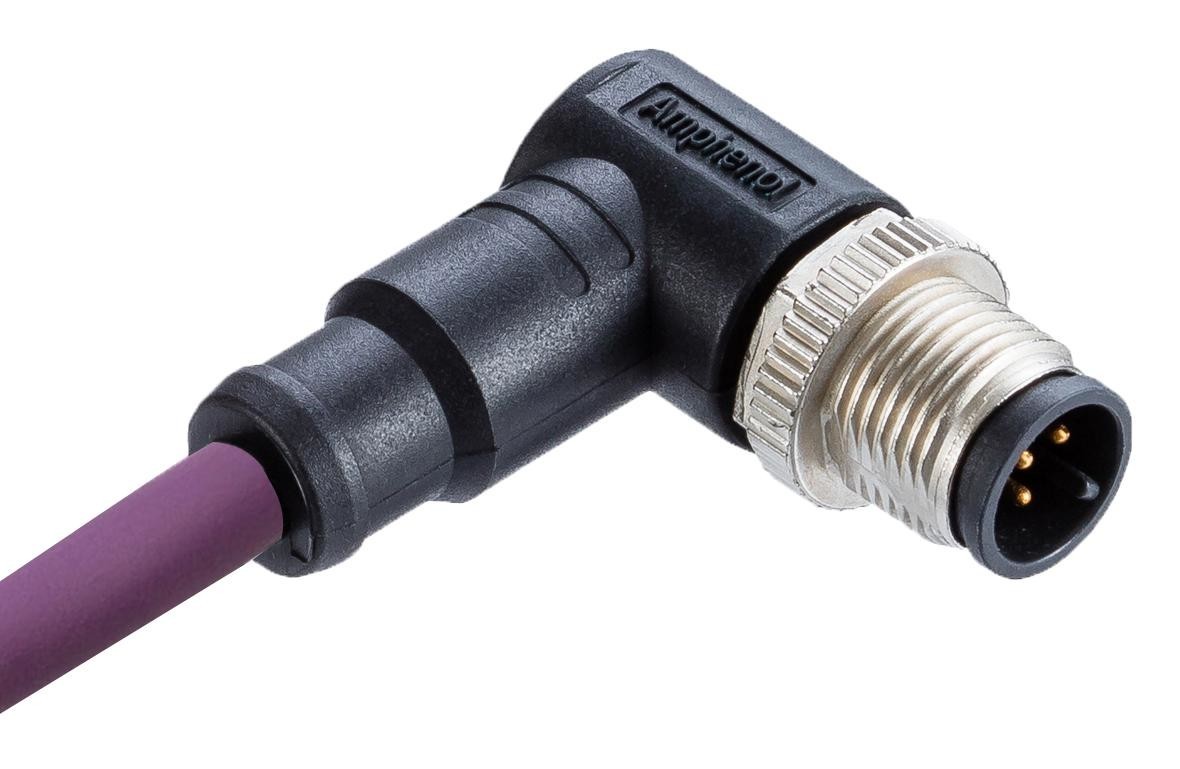 Amphenol LTW Msds-04Bmm-Sr8L05 Sensor Cord, M12 R/a Plug-Free End/16.4
