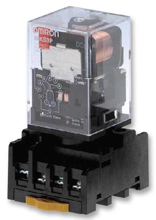 Omron Mks3Pi5 Dc24 Relay, 3Pdt, 250Vac, 30Vdc, 10A