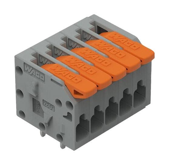 WAGO 2601-1105 Terminal Block, Wire To Brd, 5Pos, 16Awg