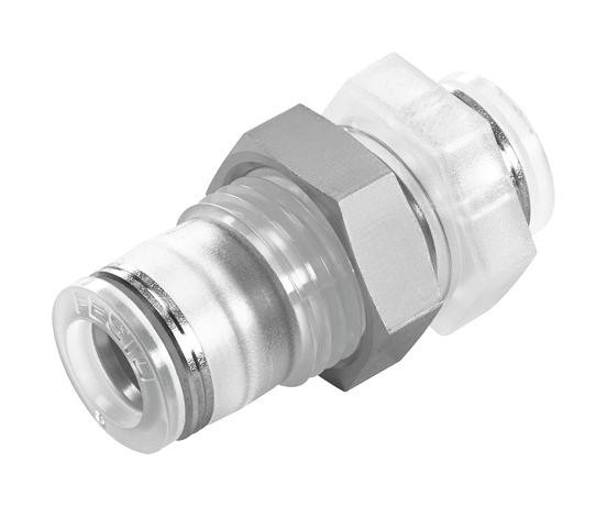 Festo Npqp-H-Q10-E-Fd Push-In Bulkhead Fitting, 10mm, M20X2