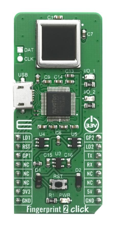 MikroElektronika Mikroe-4119 Click Board, Fingerprint, Uart/usb/gpio