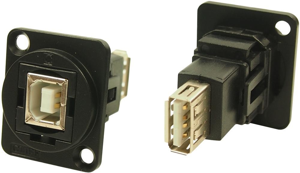 Cliff Electronic Components Cp30207Nmb Usb Adapter, 2.0 Type B Rcpt-A Rcpt