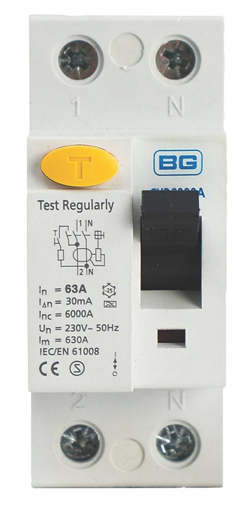 Bg Electrical Cur6330A-01 63A 30Ma Type A Rcd 2 Pole