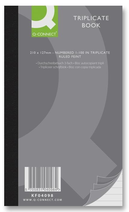 Q Connectorect Kf04098 Triplicate Book 210 X 127mm