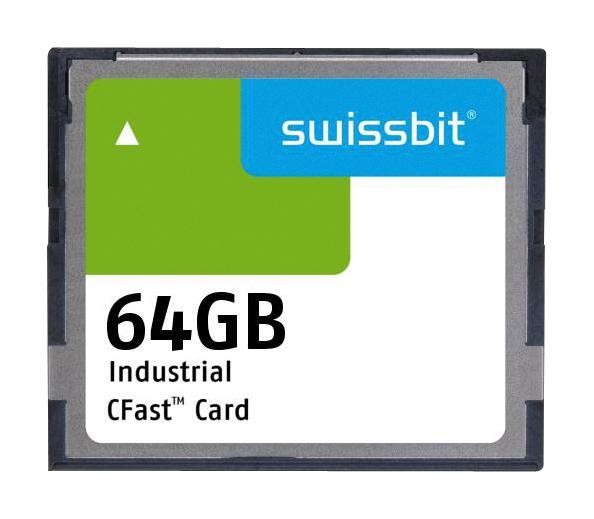 Swissbit Sfca064Gh2Ad4To-I-Gs-236-Std Memory Card, Cfast, 64Gb, -40 To 85Degc
