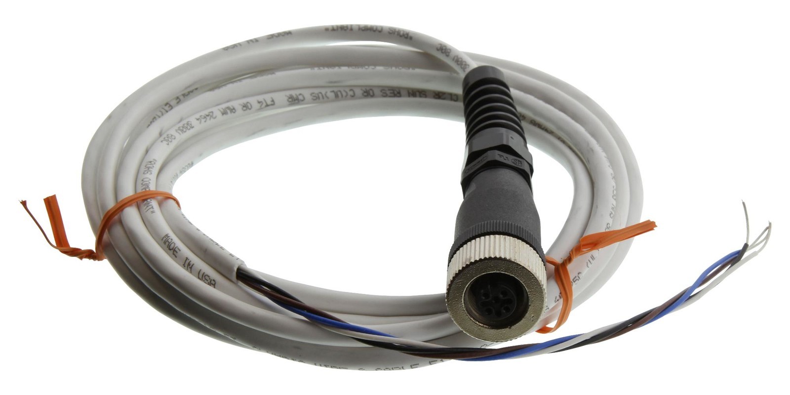 Omega M12Cfm-P24Stpc-Sfsr-Fl-10 Sensor Cord, 4P M12 Rcpt-Free End, 10M