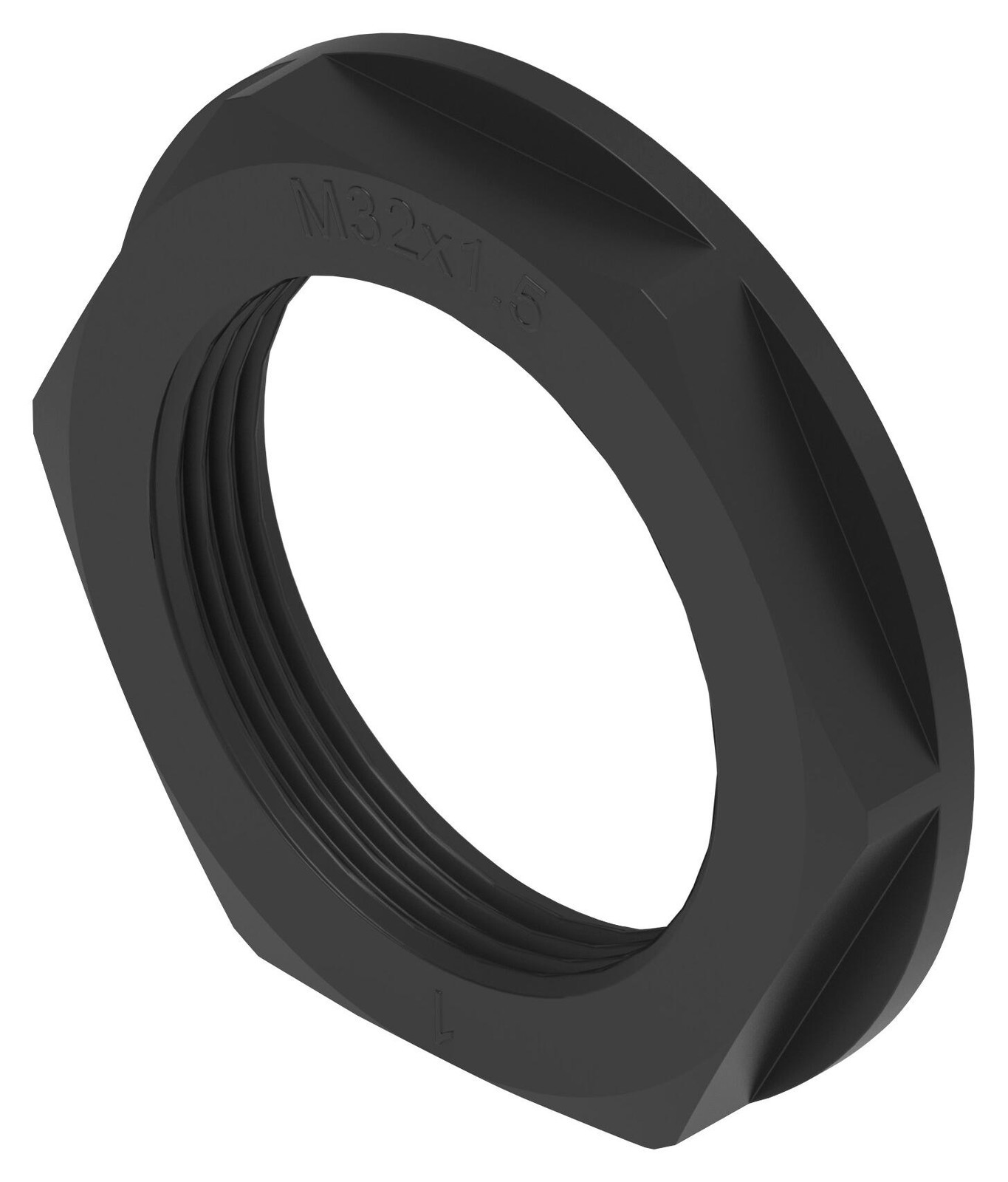 Amp Connectors / Te Connectivity 1Sng607015R0000 Gland Locknut, Pa6, M32, 7mm, Black