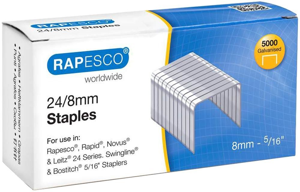 Rapesco S24807Z3 Staples 24/8mm, Box Of 5000