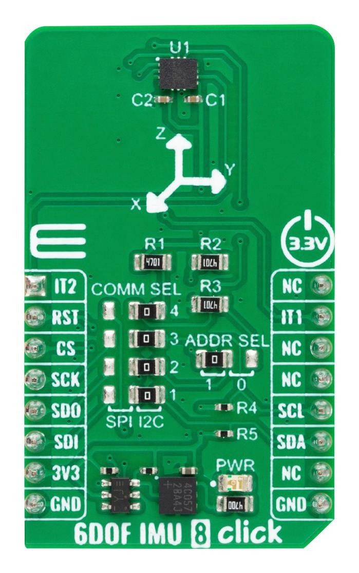 MikroElektronika Mikroe-5763 6Dof Imu 8 Click Board, 3.3V
