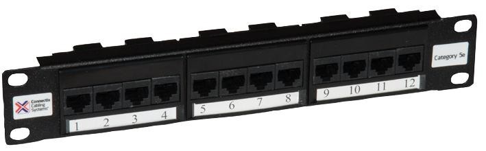 Connectorectix Cabling Systems 009-001-009-70 Patch Panel, 10In, 12Way,5E (8X4 Tel)
