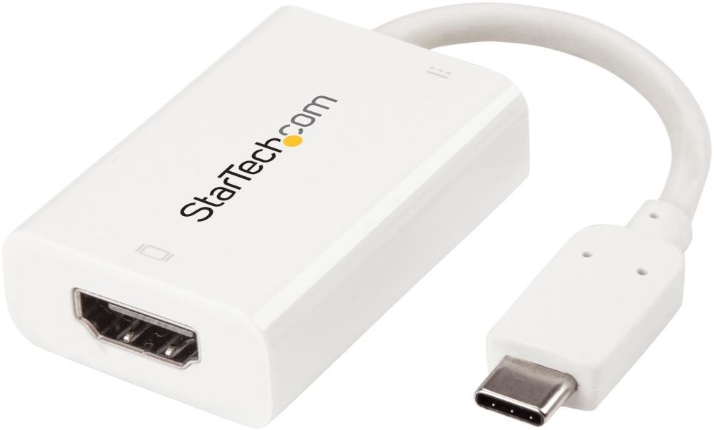 Startech Cdp2Hducpw Usb-C-Hdmi Adapter, 4K White, Power Del