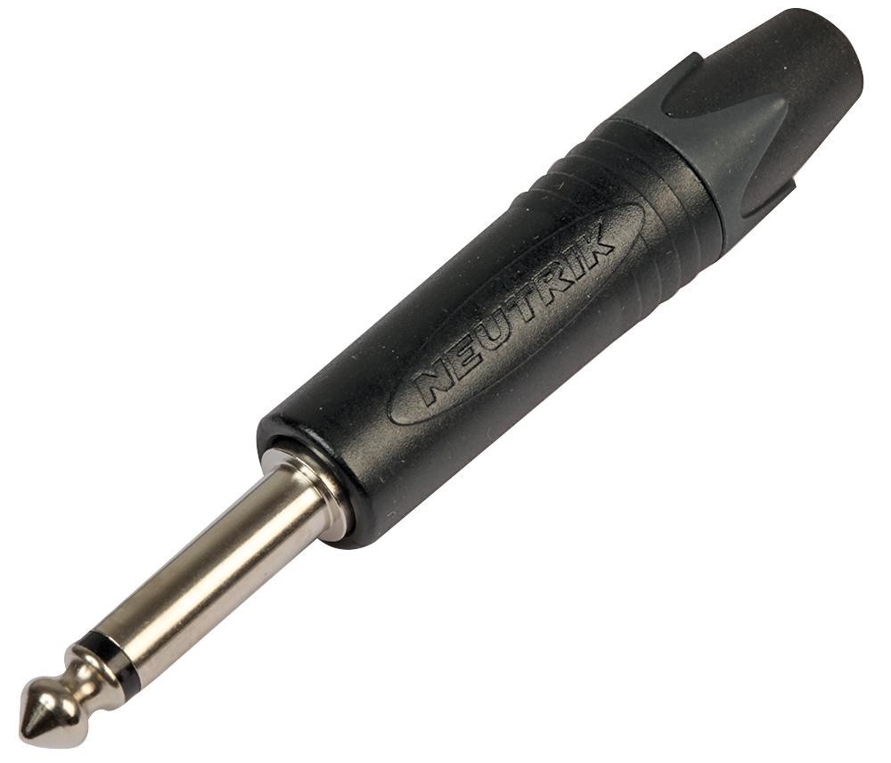 Neutrik Np2X-Bag Plug, 6.35mm, Black/nickel, 2Pole