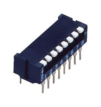 NIDEC Components Cfp-0801Mc Dip Switch, Piano, 8Pst-No, 0.1A/6V, Tht
