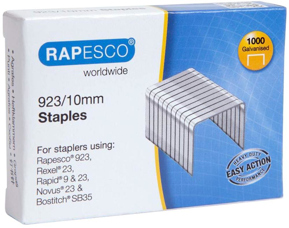 Rapesco 1237 Staples 923/10mm, Box Of 1000