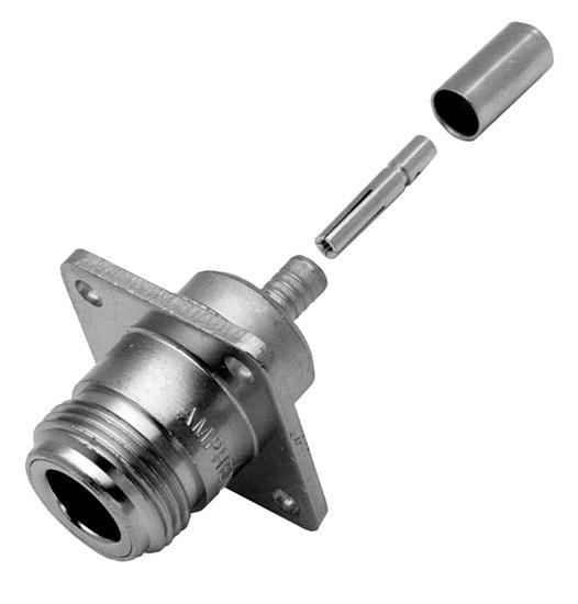 Amphenol RF 172173 Rf/coaxial, N Jack, Straight, 50 Ohm, Crimp