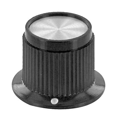 Alcoswitch / Te Connectivity Pk50B1/4 Straight Knurled Knob, Phenolic/blk/19mm