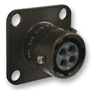 Souriau 85102E123P50 Receptacle, Square Flange, 3Way