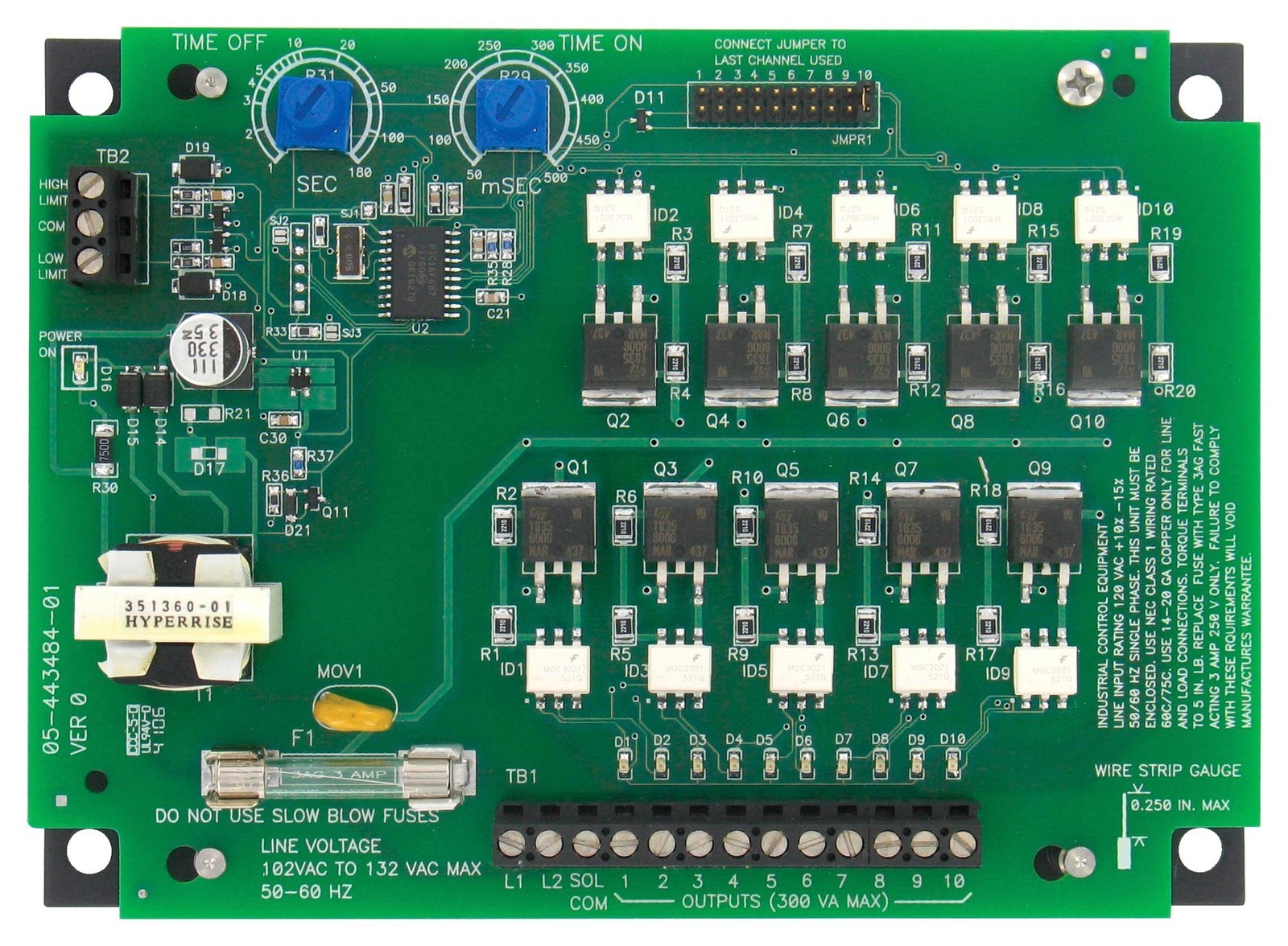 Dwyer Dct510Adc Low Cost Timer Controller, 10 Ch, 0.6W