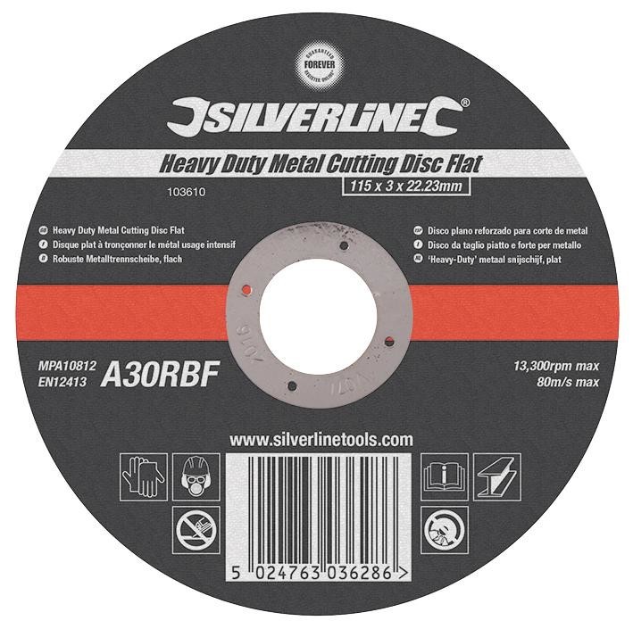 Silverline 103610 Metal Cutting Disc, 115mm