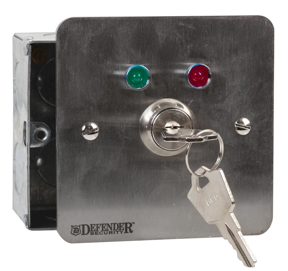 Defender Security Def-0661-1/l Key Operated Sw, 2 Pos, 4A, 28Vdc