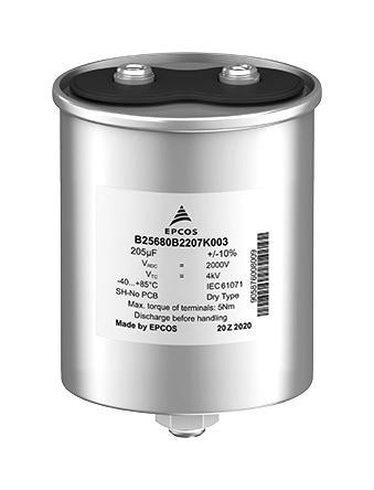 EPCOS B25680B2807K003 Film Capacitor, 800Uf, 2Kvdc, Can